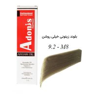 رنگ مو M8-9.2 آدونیس پرفکت بلوند زیتونی خیلی روشن سرو ایران