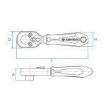 دسته جغجغه 1/4 درایو کینگ تونی 276A04G KingTony سروایران