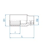 بکس تکی بلند 3/8 درایو 3/8 اینچ کینگ تونی 3235S KingTony