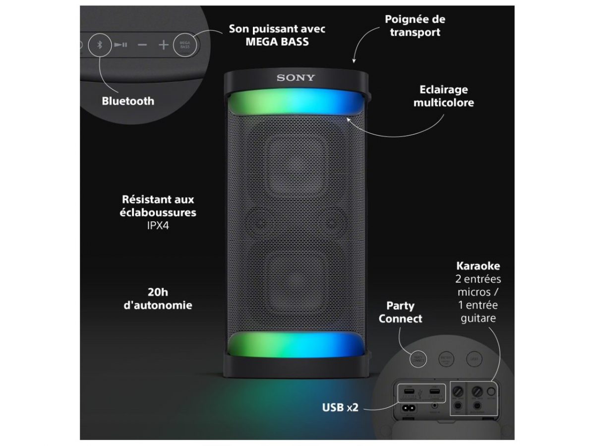 اسپیکر بلوتوثی قابل حمل سونی مدل SRS-XP500 سرو ایران